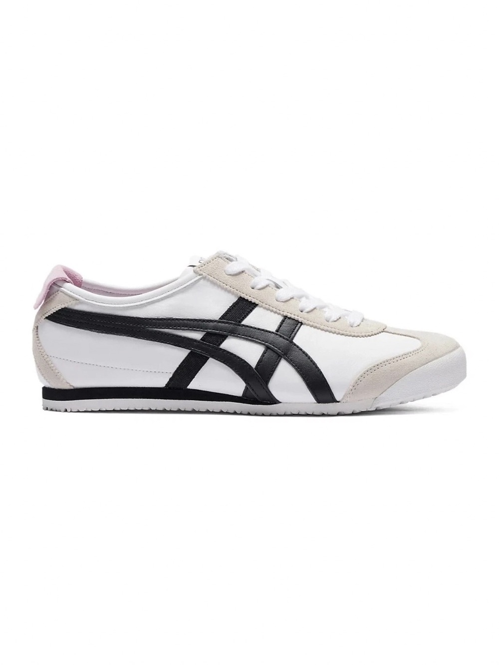Onitsuka Tiger by Asics White & Black Low-Top Sneakers with Pink Accents. - Picture 5 of 8